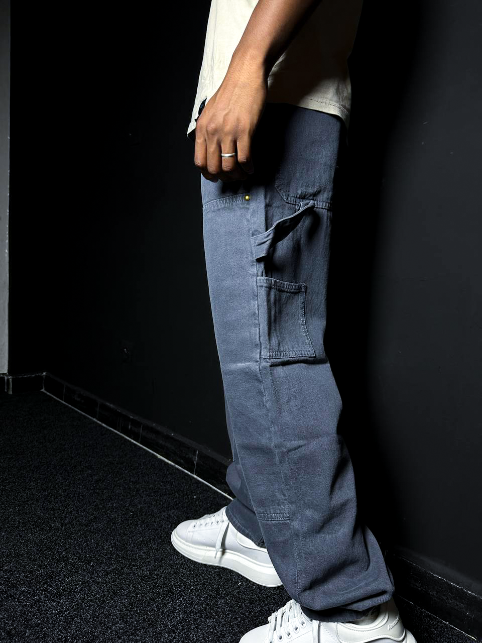 GREY LOUIS VUITTON BAGGY JEANS