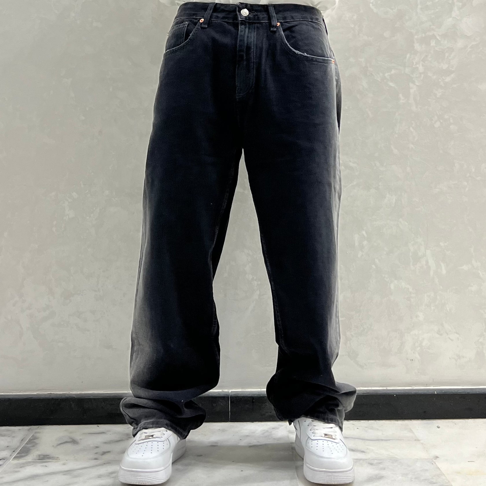 BLACK GRADIENT BAGGY JEANS