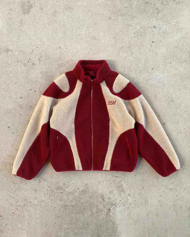 25h+ Fleece - Red/Cream jacket