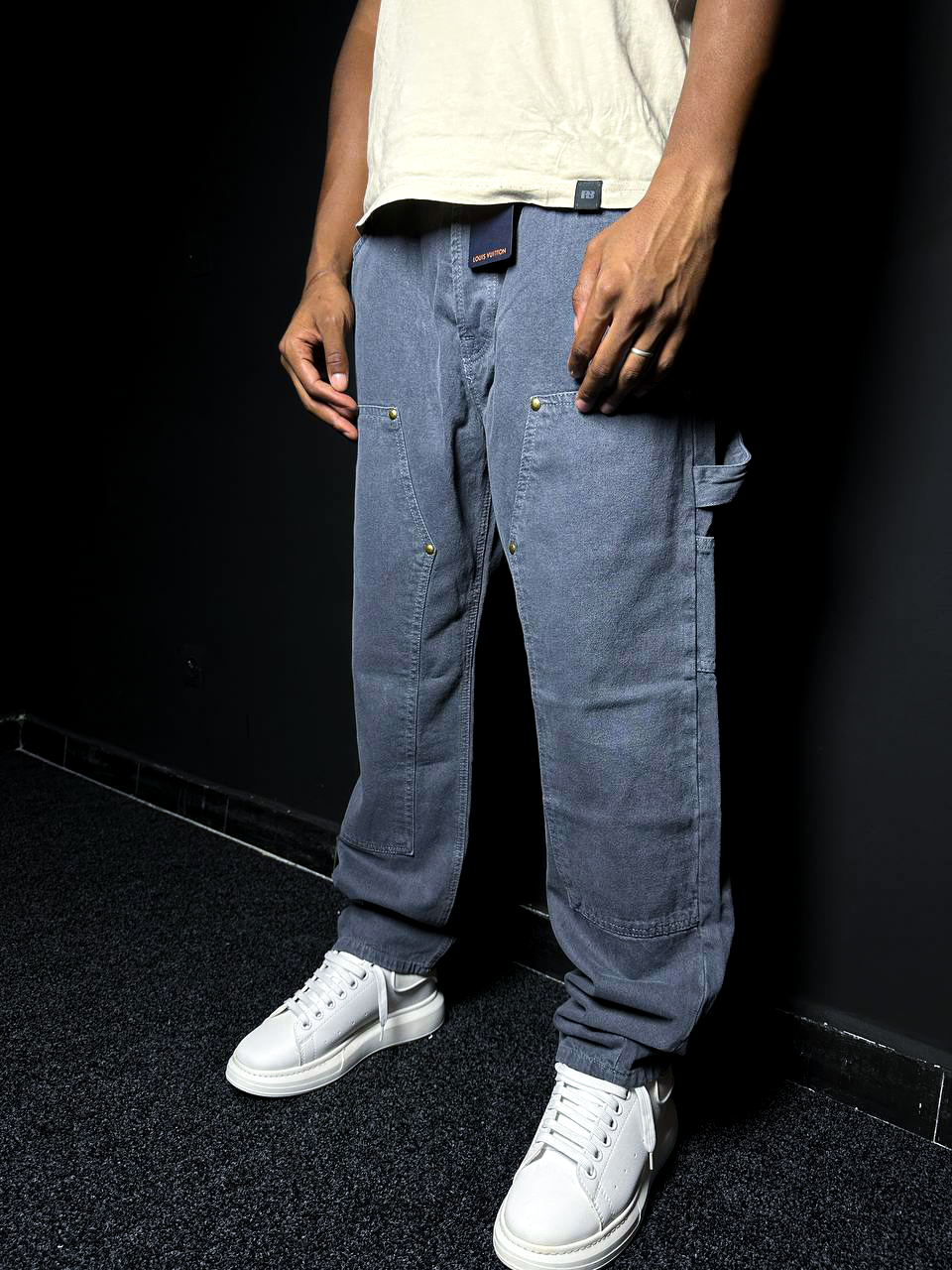 GREY LOUIS VUITTON BAGGY JEANS